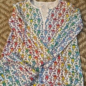 Roller Rabbit Disco Monkey Print Pajama Set XS